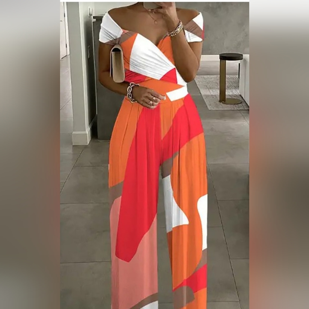 Plus size Geo print Jumpsuit
